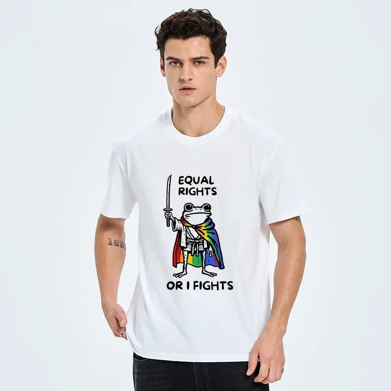 Kyoto lion frog fights unisex cotton tee