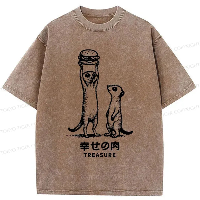 Kyoto-Lion Meerkats' Favorite Burger Washed T-Shirt