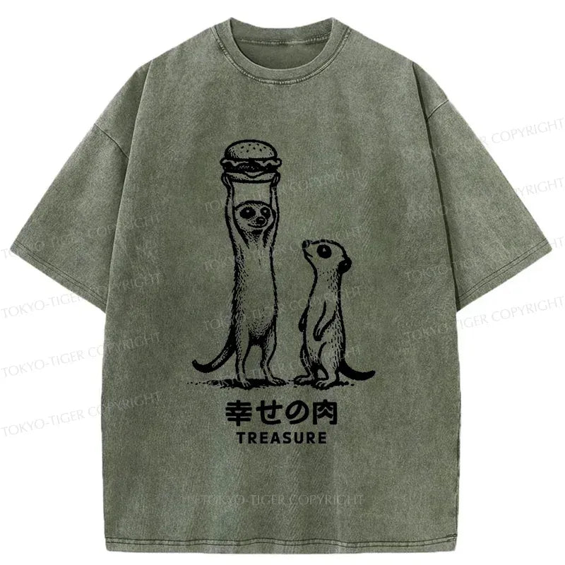 Kyoto-Lion Meerkats' Favorite Burger Washed T-Shirt