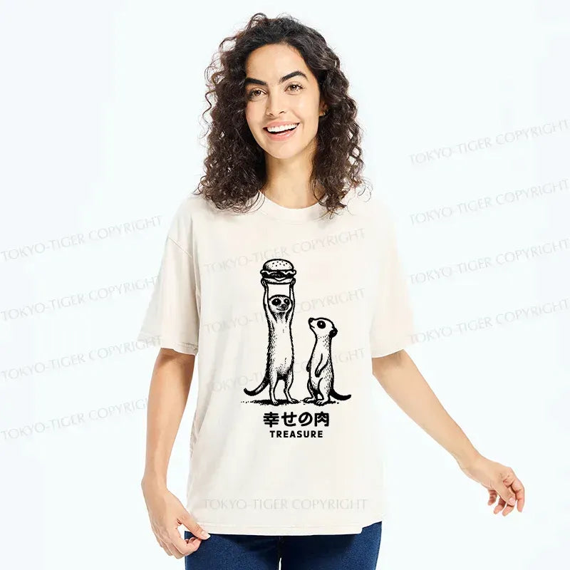 Kyoto-Lion Meerkats' Favorite Burger Washed T-Shirt