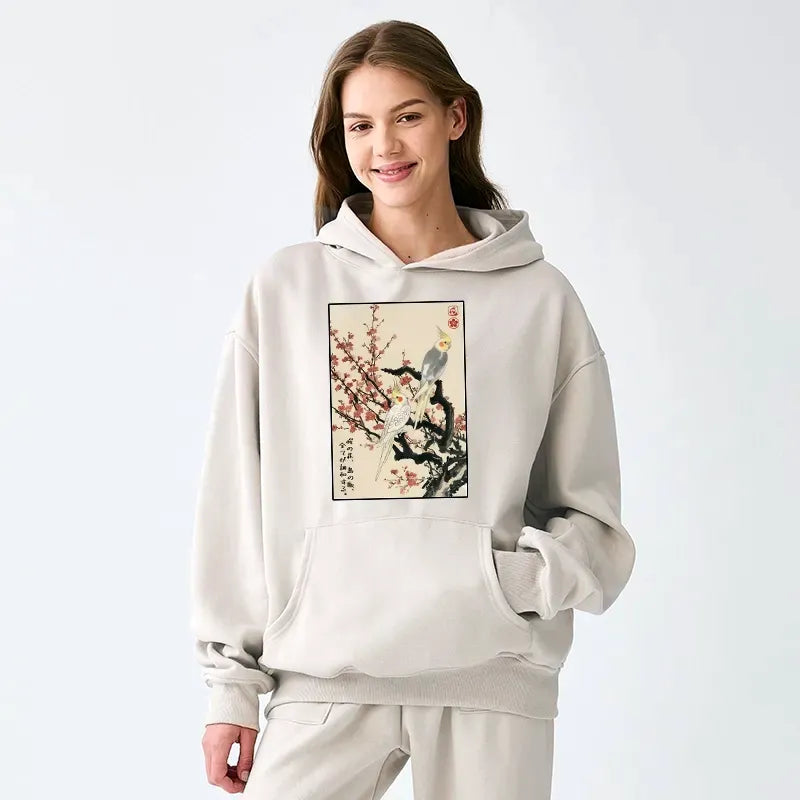 Kyoto-Lion Whispers of Silent Blossoms Adult Fleece Hoodie
