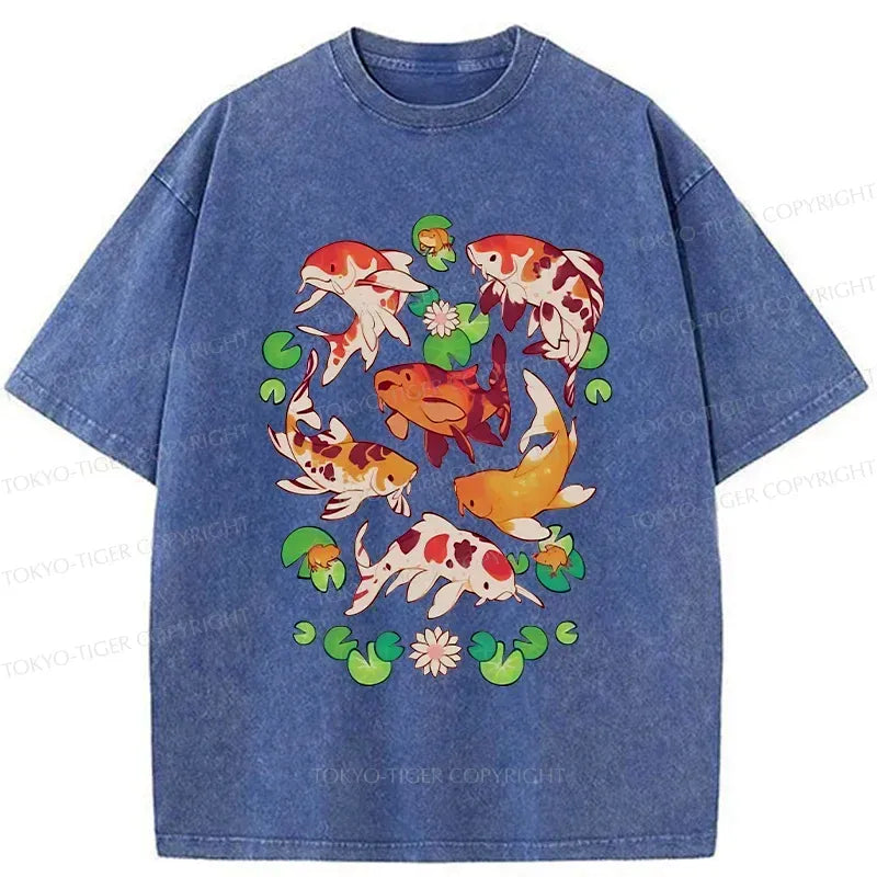Washed Koi T-Shirt for Summer