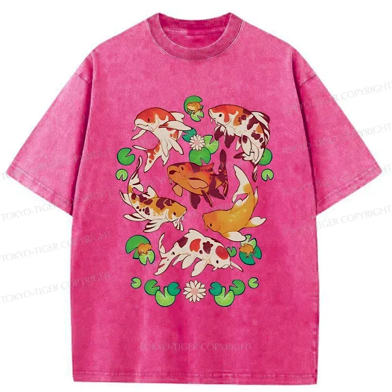 Washed Koi T-Shirt for Summer