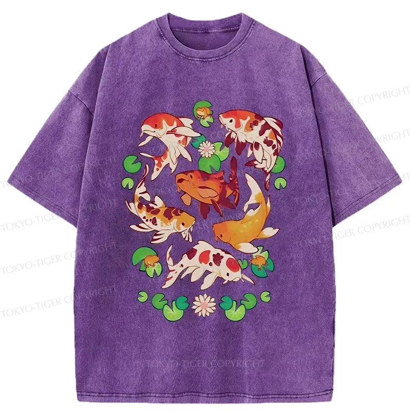 Washed Koi T-Shirt for Summer