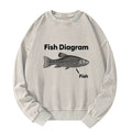 Funny Fish Meme Washed Sweatshirt for Daily Wear
