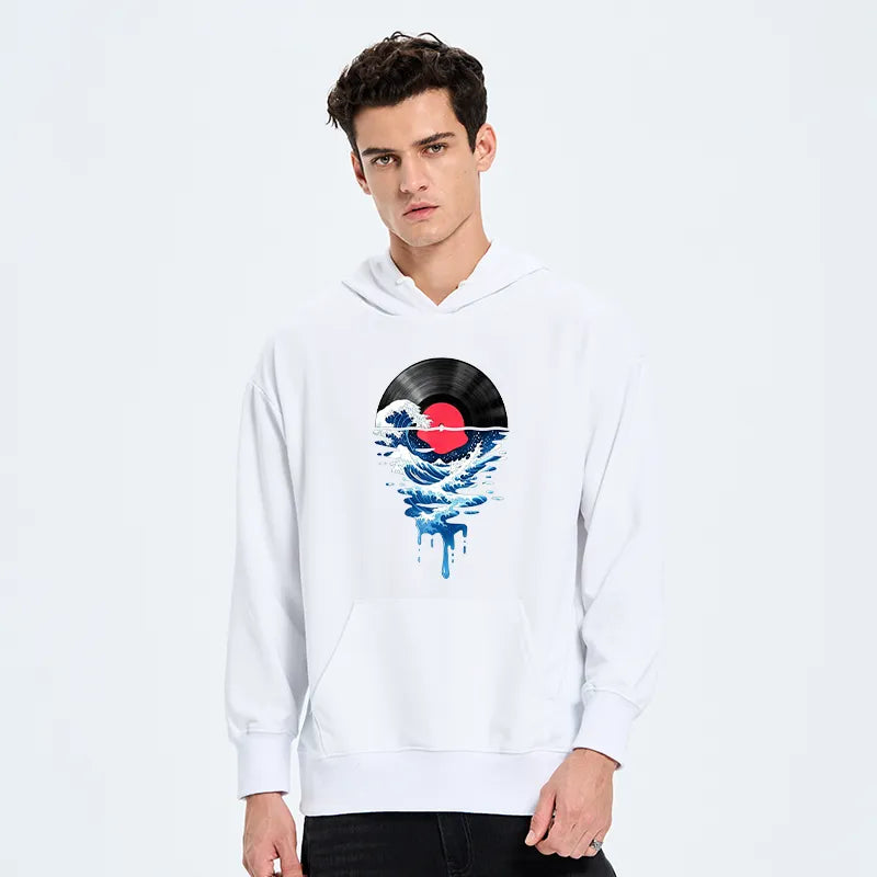Kyoto-Lion Vinyl Records And Waves Classic Hoodie