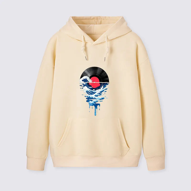 Kyoto-Lion Vinyl Records And Waves Classic Hoodie