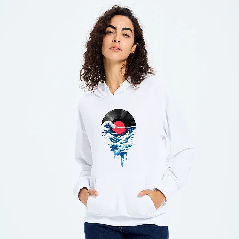Kyoto-Lion Vinyl Records And Waves Classic Hoodie