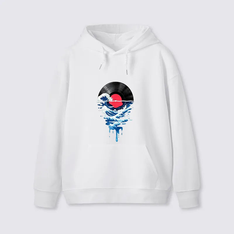 Kyoto-Lion Vinyl Records And Waves Classic Hoodie