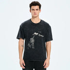 Kyoto-Lion Skeleton Dog Meme Washed T-Shirt