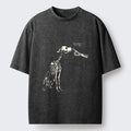 Kyoto-Lion Skeleton Dog Meme Washed T-Shirt