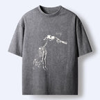 Kyoto-Lion Skeleton Dog Meme Washed T-Shirt