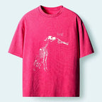 Kyoto-Lion Skeleton Dog Meme Washed T-Shirt
