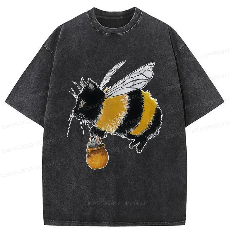 japanese vintage cat t shirt for summer