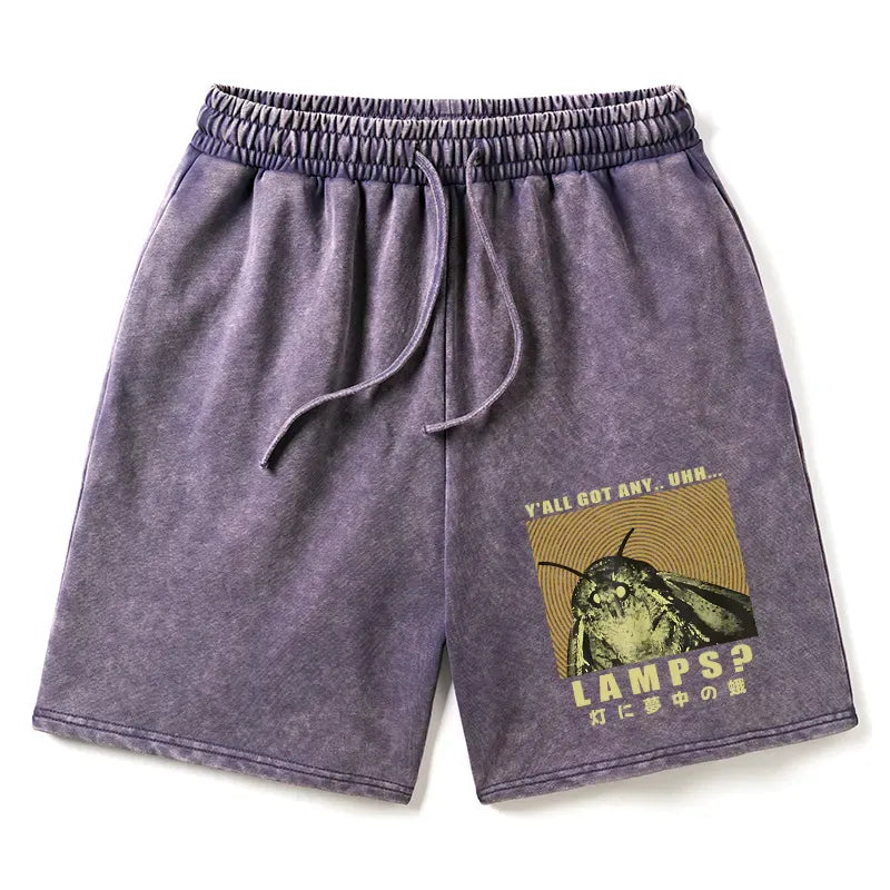 Kyoto-Lion Moth Obsessed With The Light Washed Shorts