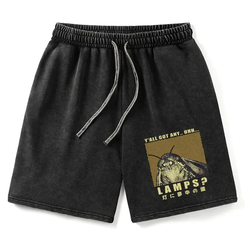Kyoto-Lion Moth Obsessed With The Light Washed Shorts