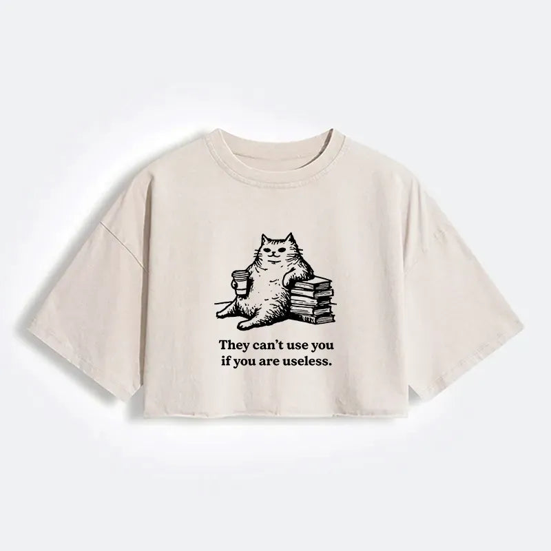 Washed Crop T-Shirt for Summer Vacation