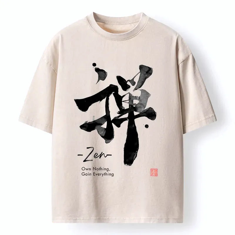 Japanese Vintage Washed T-Shirt for Everyday Wear