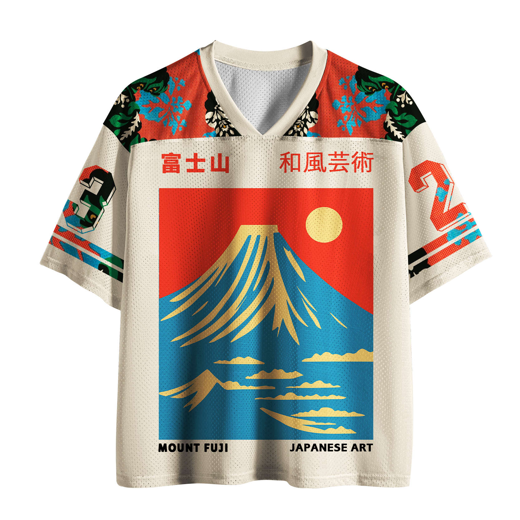 Kyoto lion red sun breathable mesh jersey