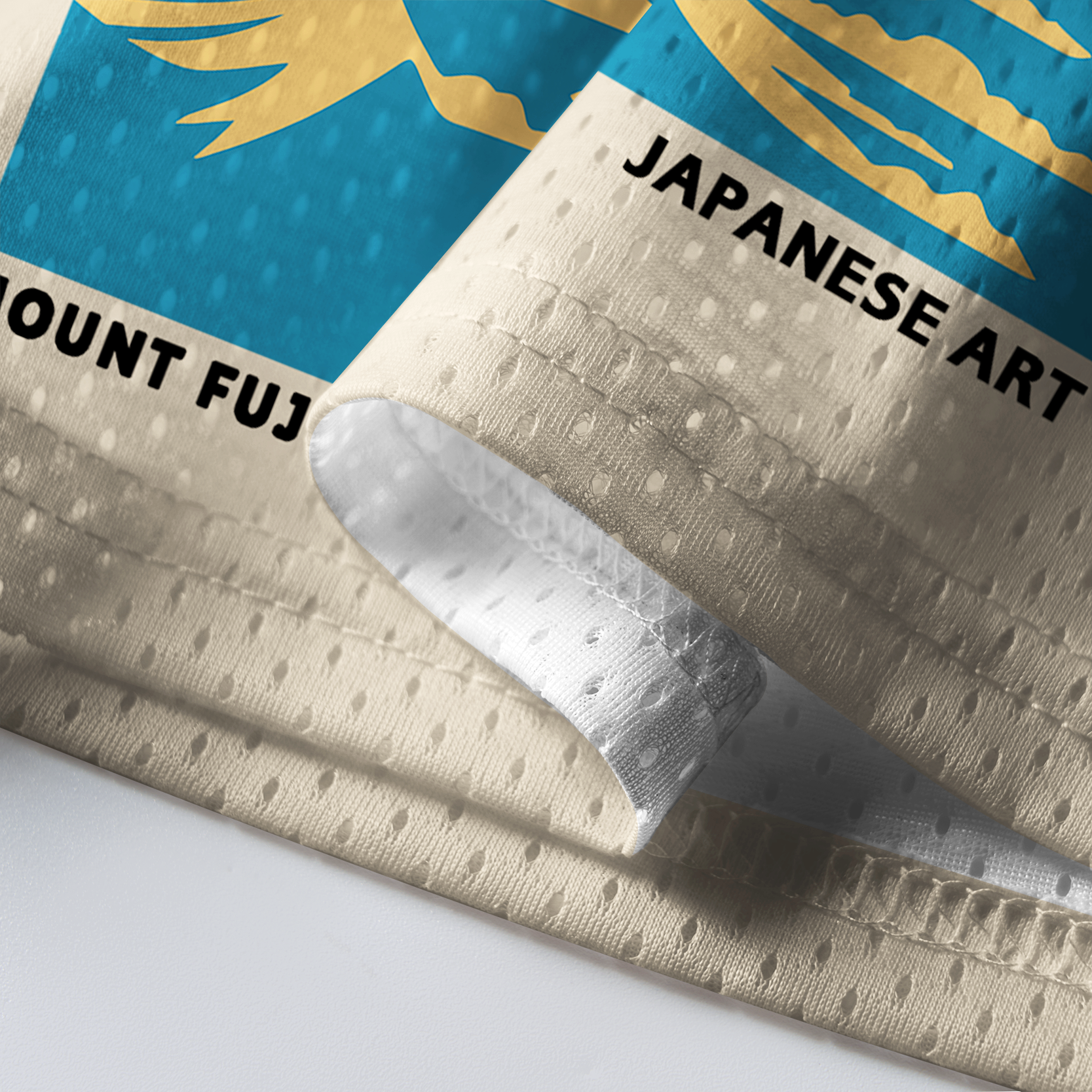 Trendy Japanese ukiyo-e mesh jersey for streetwear