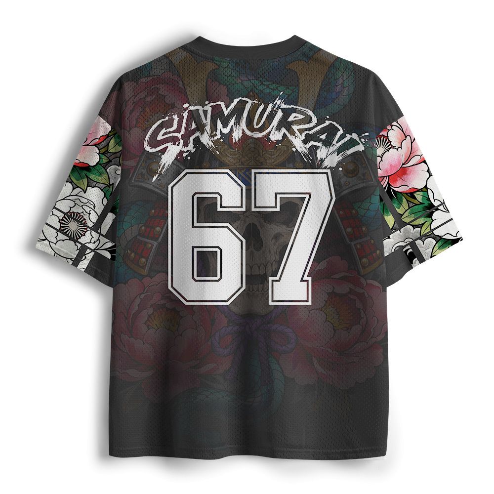 Kyoto-Lion Flower Skull Samurai Mesh Jersey