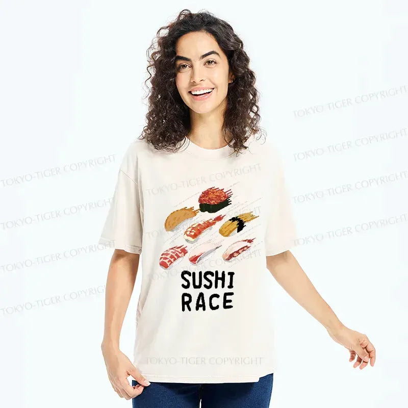 Kyoto-Lion Sushi Competition Washed T-Shirt
