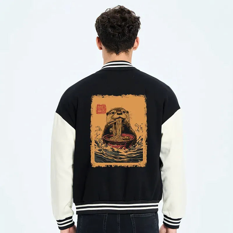 Japanese embroidered varsity jacket for men