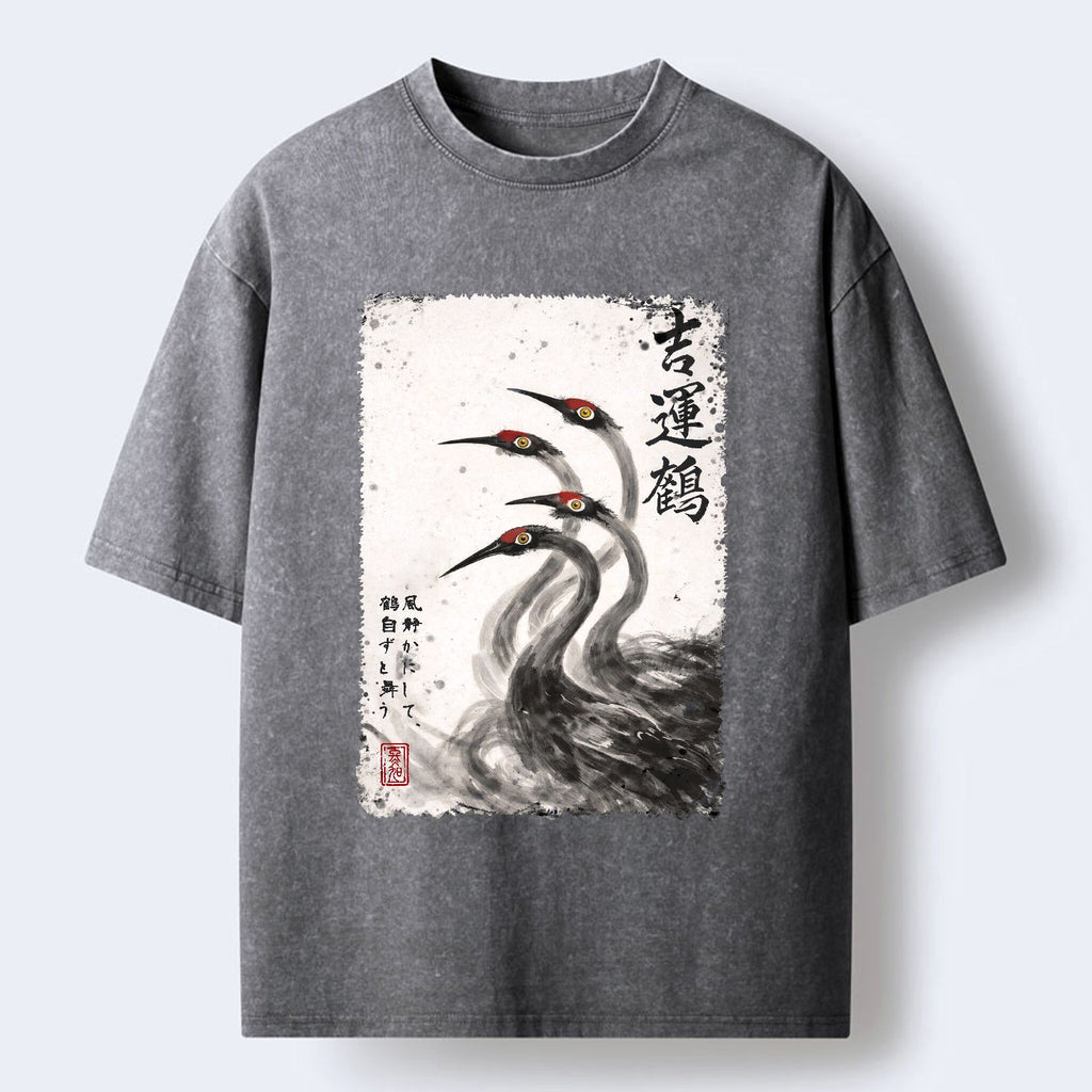 Japanese Ukiyo-e Washed T-Shirt for Beach