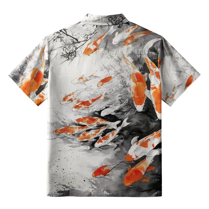 Kyoto-Lion Dance Of The Koi Aloha Hawaiian Shirt