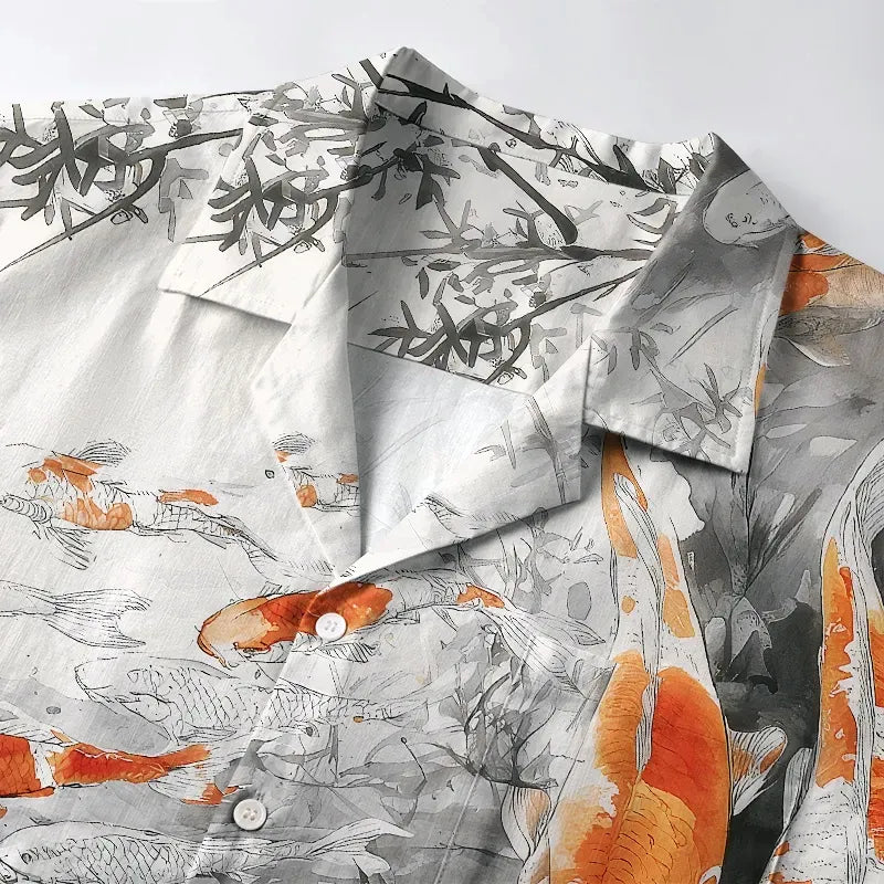 Kyoto-Lion Dance Of The Koi Aloha Hawaiian Shirt