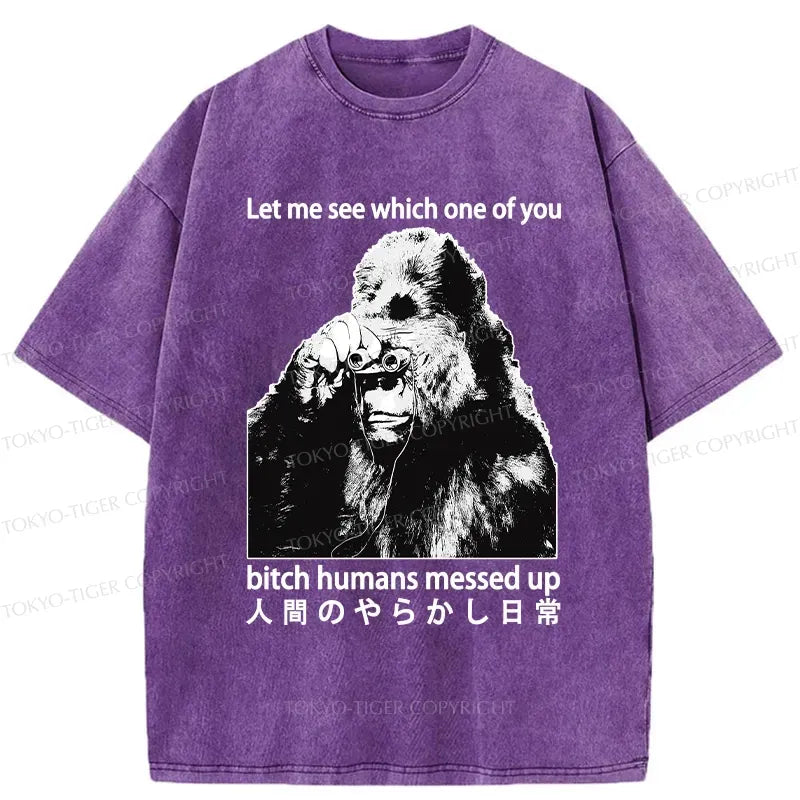 Kyoto-Lion Human Mistakes In Daily Life Washed T-Shirt