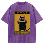 Kyoto Black Cat T-Shirt for Daily Wear