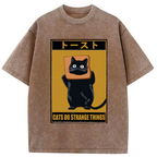 Kyoto Black Cat T-Shirt for Daily Wear