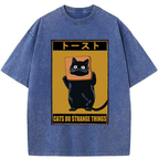 Kyoto Black Cat T-Shirt for Daily Wear