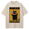 Vintage Japanese Cat T-Shirt Streetwear