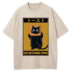Vintage Japanese Cat T-Shirt Streetwear