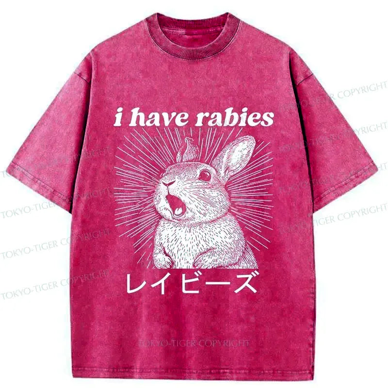 Kyoto-Lion Funny Rabbit Washed T-Shirt