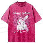 Kyoto-Lion Funny Rabbit Washed T-Shirt
