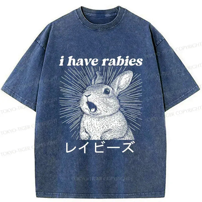 Funny Rabbit Japanese Washed T-Shirt