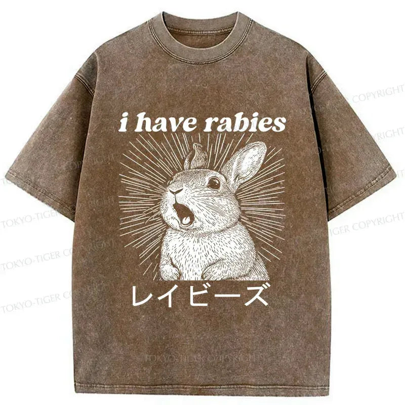 Funny Rabbit Japanese Washed T-Shirt