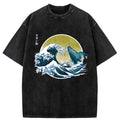 japanese ukiyo-e washed t-shirt for daily wear