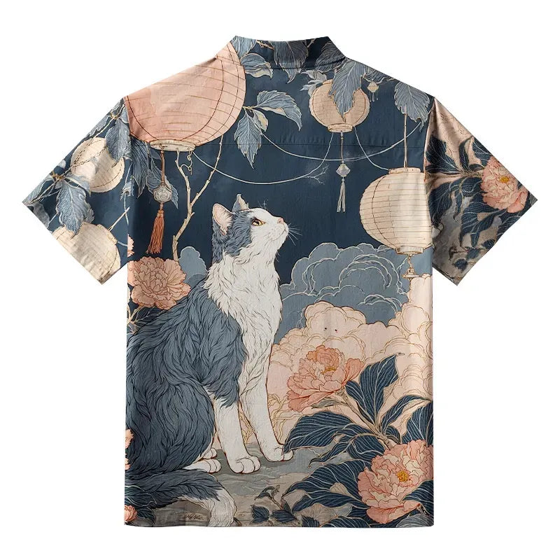 Kyoto Lion Ukiyo-e Shirt for Streetwear