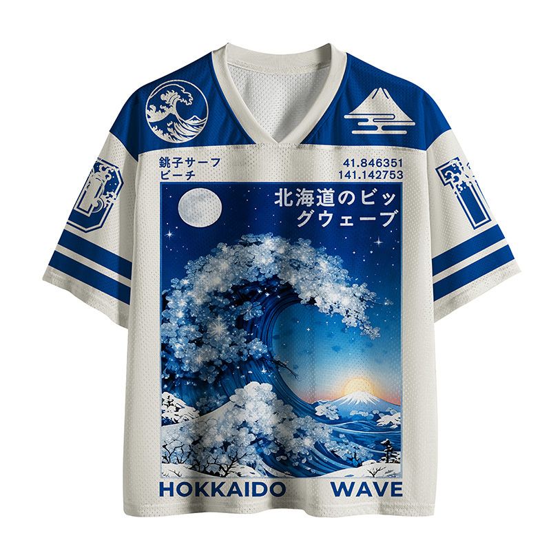Kyoto-Lion Winter Waves Of Hokkaido Mesh Jersey