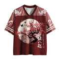 Japanese Winter Plum Mesh Jersey for Daily Wear