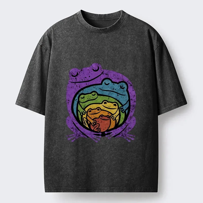 Cute Frog Ukiyo-e Shirt for Summer
