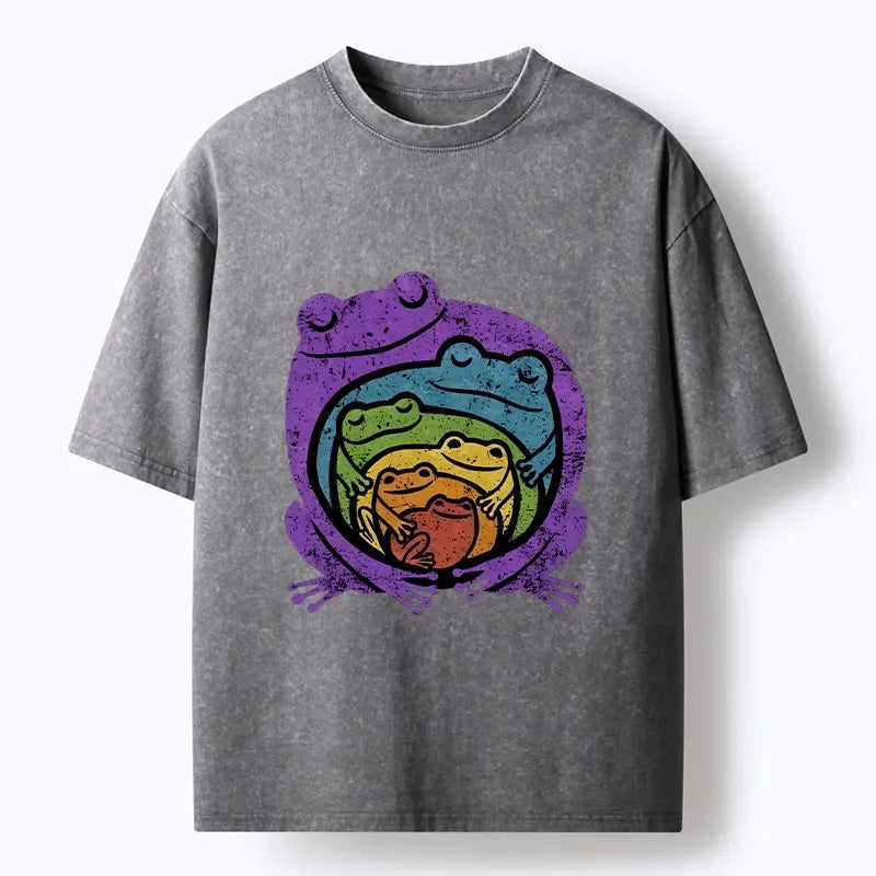 Rainbow Frogs T-Shirt for Daily Wear