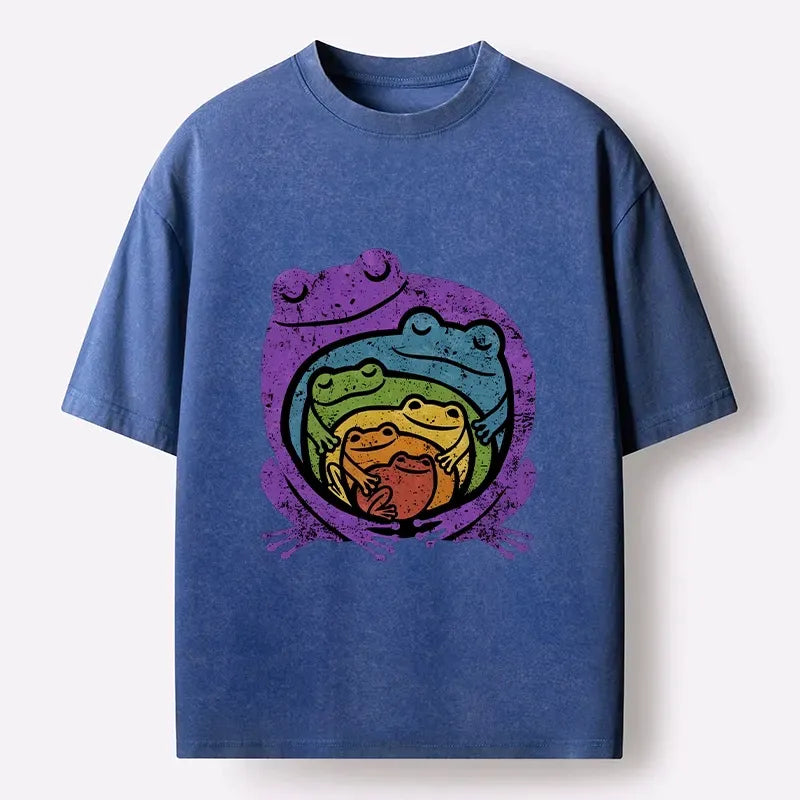 Cute Frog Ukiyo-e Shirt for Summer