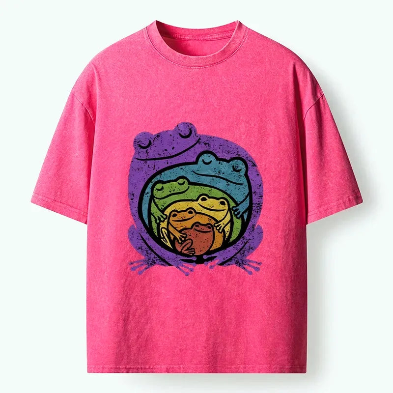 Rainbow Frogs T-Shirt for Daily Wear