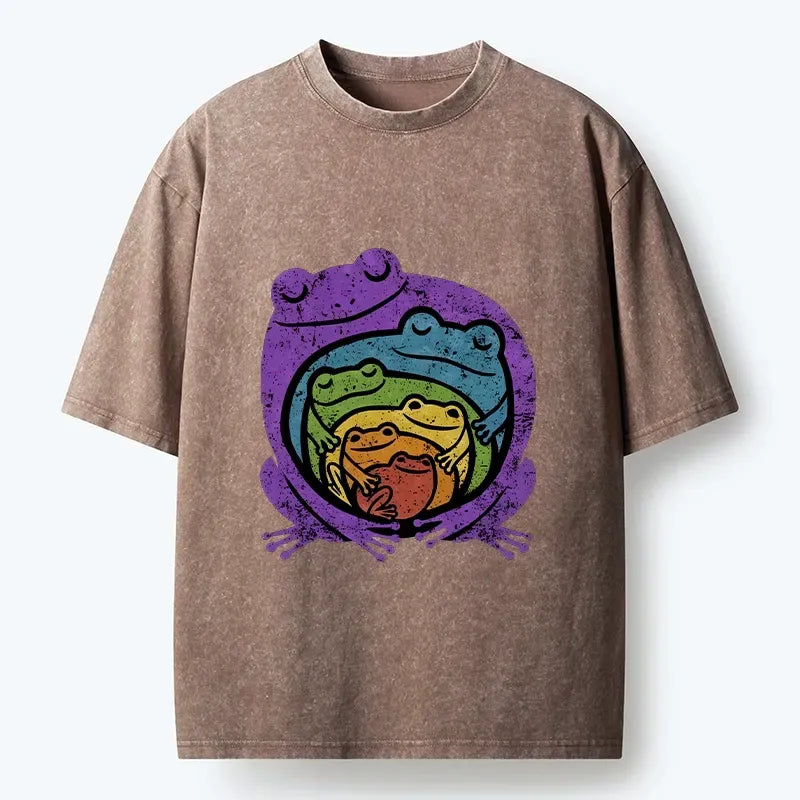 Rainbow Frogs T-Shirt for Daily Wear