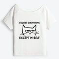 Kyoto-Lion Confident Kitten Off Shoulder T-Shirt